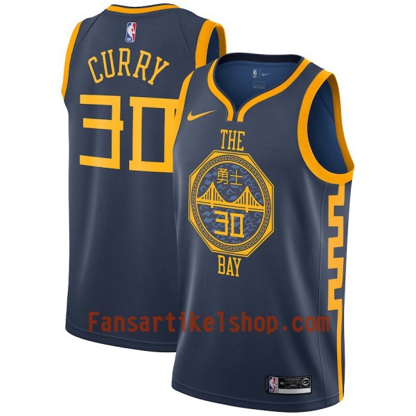 Golden State Warriors Trikot Stephen Curry 30 2018-19 Nike City Edition Navy Swingman - Herren